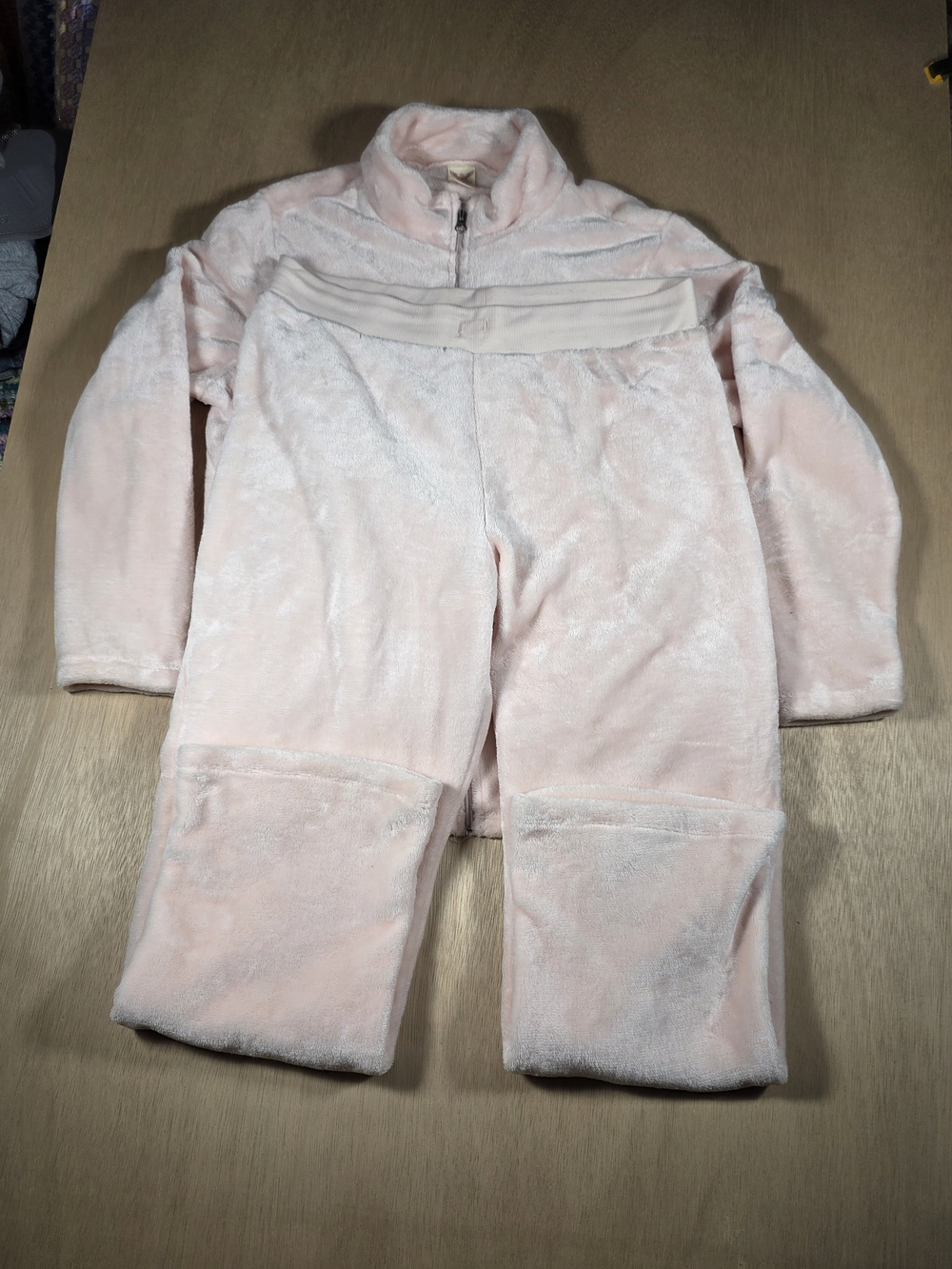 Kids Plush Fleece Pajama Set - Light Pink